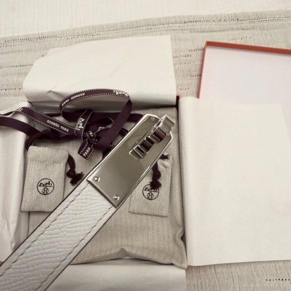 Hermes White Kelly Belt New - Picture 8 of 13